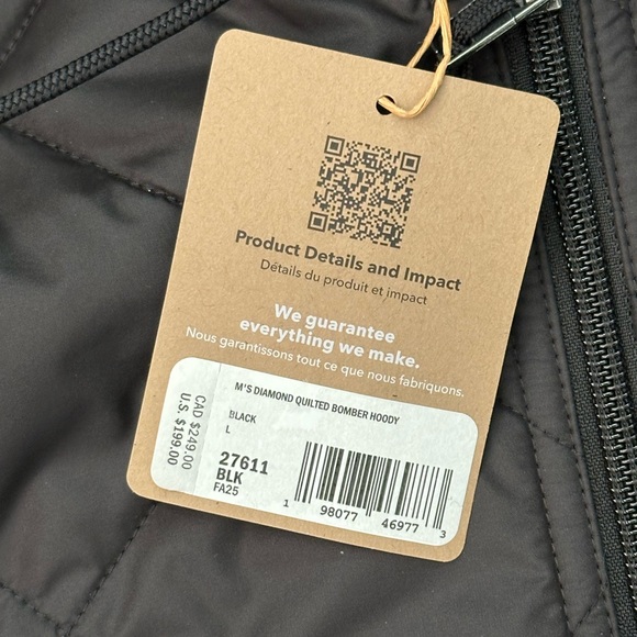 NEW Patagonia Men's Diamond Quilted Bomber Hoody in Black Size Large - Picture 8 of 15